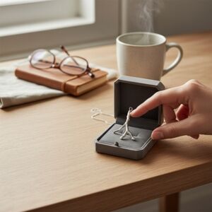 Elegant Real Silver Necklace Twig Pendant